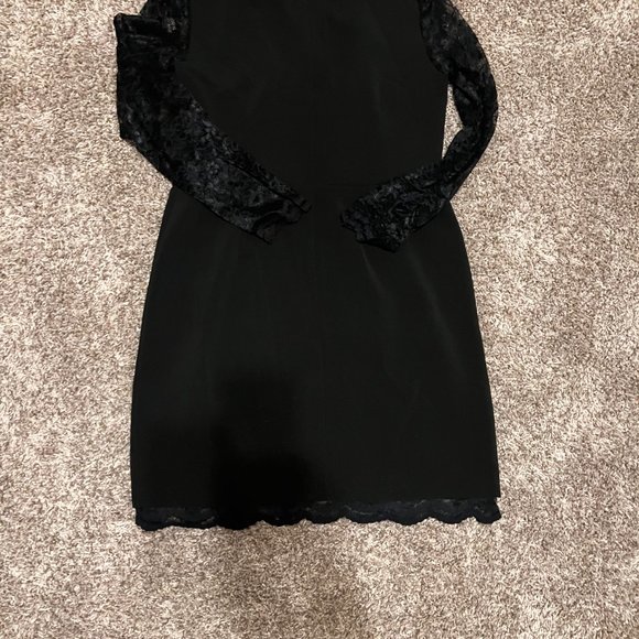 Ivy & Blu Women's Elegant Floral Lace Sleeves Pencil Dress -Black size 16 - Picture 11 of 15